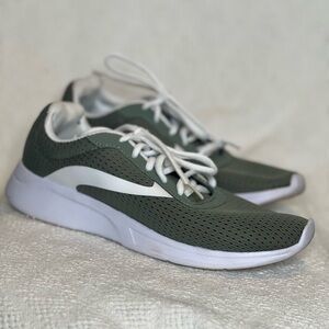 Men’s green athletics shoes.
